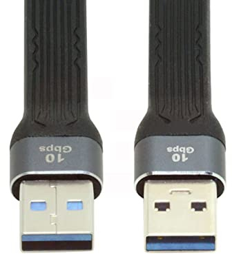 chenyang CY USB 3.0 kurzes Kabel,USB 3.1 3.0 Type A Stecker auf Stecker Verlängerung Flach Slim FPC Datenkabel 13cm 10Gbps für Laptop & Desktop