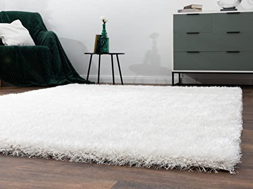 Steffensmeier Hochflor Teppich Mona | Shaggy Langflor Teppich | Wohnzimmer, Schlafzimmer, Creme, Größe: 120x170 cm