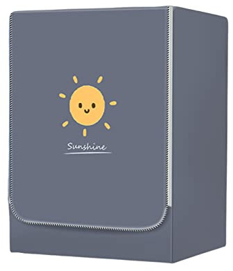 FANSU Washing Machine Cover Waterproof Dustproof Grey Front Load Washer Dryer Machine Cover Protector Sunscreen Washer Protection Tumble Dryer Cover (S-capacity 4-7.5kg,Sun)