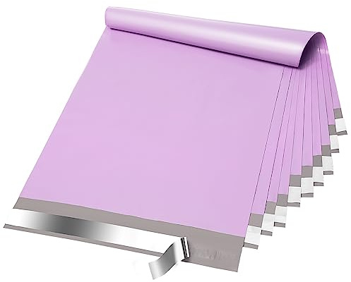 Fuxury Poly Mailers 12x15.5 50Pcs,Shipping Bags For Clothing,Light Purple