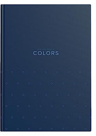 TOP 2000 Colors Notizbuch, Kladde A4 Kariert, 96 Blätter, Hardcover Notebook, Für Schule, Tagebuch, Schreibheft, Kariertes Heft, Robuster Buchrücken, Modernes Design, ein Stück, Blau, 400169205