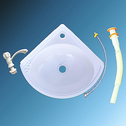 MKYOKO Kleines Eck Wandwaschbecken Aus Kunststoff, Ausgussbecken Kunststoff, Mini Waschbecken, Wäschewanne, Wohnmobil Waschbecken (Color : C)