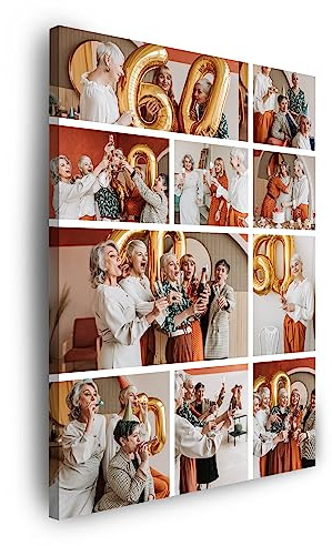 GP TONER Ihr FOTO auf Leinwand Personalisierte Multi Foto Ihr eigenes Bild auf Leinwand mit Holzrahmen Kunstdruck Bild Collage Foto 40x50 cm