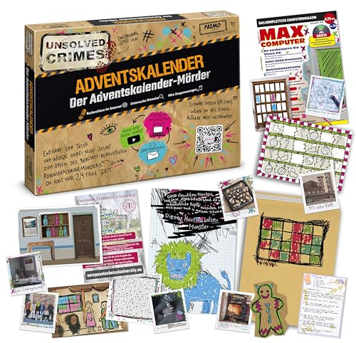 CRAZE EXIT Unsolved Crime Calendrier de l'Avent - Escape Game Calendrier de l'Avent avec 24 énigmes | Langue allemande