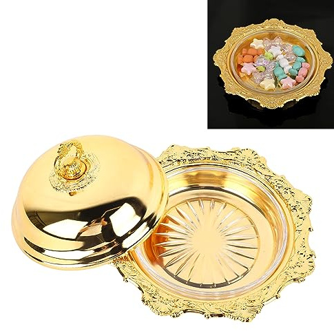 BEIJIALY Mini Beurrier avec Couvercle, Récipient à Beurre Couvert, Assiette de Service à Beurre Décorative Ronde Vintage avec Couvercle pour Comptoir de Réfrigérateur, Fête de Mariage