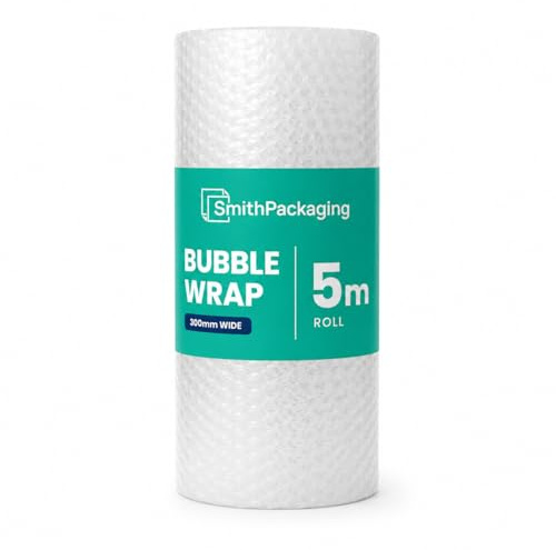SmithPackaging Rollo de plástico de burbujas grande de 300 mm x 5 m, embalaje de burbujas de aire pequeñas para mudanzas y cajas de almacenamiento
