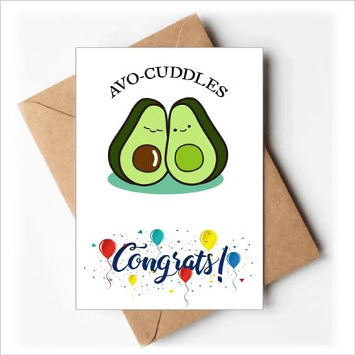 1 Paar Avocado-Fruchtkerne, Art-Deco-Mode, Hochzeitskarten, Glückwunschkarten, Gruß-Umschläge