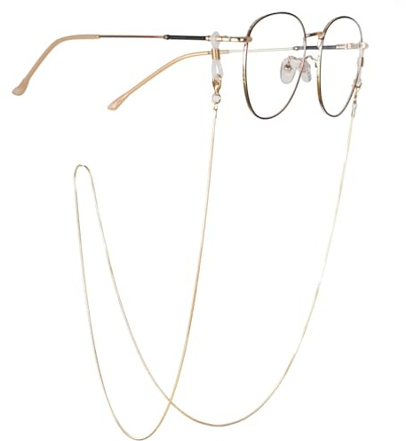 fdsmall Brille Ketten Sonnenbrille Kette Gold Gläser Kette Perlen Brillenketten Brillenkette Brillenkette Lesebrille Perlen Gläser Strap Ketten Brillenkette für Brillen (Gold02)