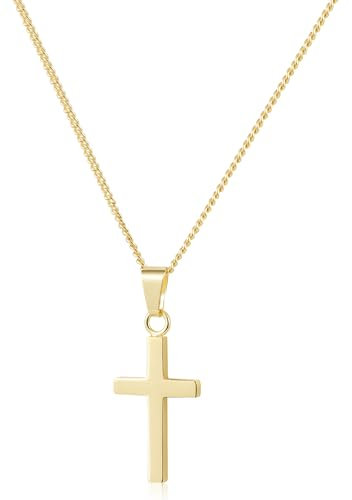 ALEXCRAFT Gold Necklaces For Women Gold 925 Cross Necklaces For Women Gold Plated Necklace 925 Silver Necklace 45+5 CM