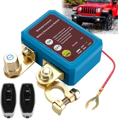 Drahtloser Ferngesteuerter Auto Trennschalter 12V 240A, Batterie Trennschalter, Batterie Kill Switch Anti-Diebstahl, Automatischer Ausschalter, Auto Trennrelais für Auto,RV,ATV,LKW,Boot,Wohnmobil
