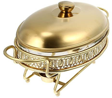 WQZStar Electric Buffet Server Buffet Four Chafing Dish Set Hot Pot Fer Buffet Pan Fondue Pot Pour Restaurant Maison Cuisine Or 1. 5L Fondue Au Chocolat