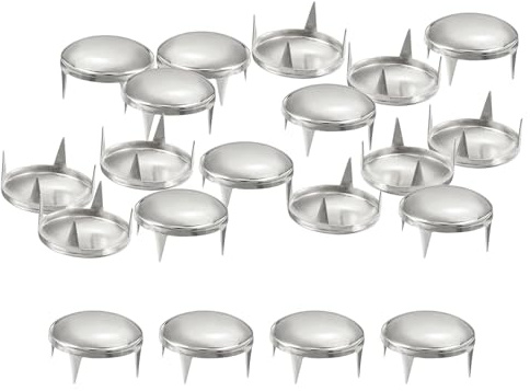 QUARKZMAN 160pz Rivetti a Cupola Tonda Argento, Rivetti Rotondi Borchie Ottone Punte Puntini Punk Rock Perline Artiglio per Vestiti Cintura Borsa Scarpe Bracciale Artigianato Pelle 16mm