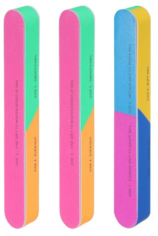 sourcing map 3pcs Nail Buffers, 7 Way Nail Sanding Blocks, 120/240/600/3000/6000 Grit Nail Buffing Polishing Blocks Professional Nail Polisher Set for Acrylic and Natural Nails