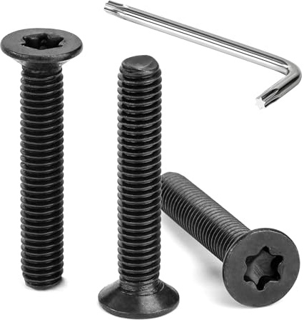 Tunejoy 30 Stück M6 x 35 mm Senkkopfschrauben Torx Schwarz Senkschrauben Edelstahl A2 V2A Maschinenschrauben Senkkopf Innensechskant Vollgewinde mit T30 Inbusschlüssel
