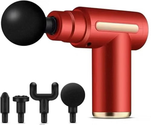 PROMassage Gun, Deep Tissue Massager Handheld with 4 Massage Heads and Hand Massager with LCD Display Touchscreen Targeted Relaxation of Shoulders, Back & Body, Gift for Men/Women Red