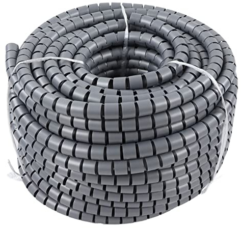 Fdit Amélioration de la sécurité des Câbles avec Une Gaine de Câble PE de en Spirale - Idéal pour Organiser Les et Protéger Les Tuyaux (Diamètre 22mm 50m)