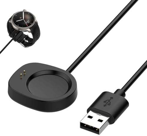 USB Chargeur Compatible avec Amazfit Balance, Balance 2,T-Rex 3, Câble Chargement d’Alimentation pour Recharge Rapide Sécurisée Accessoire Léger Portable avec Protection Surtension et Surintensité