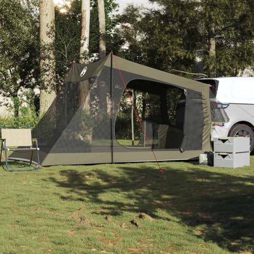 HaoChrymec Autozelt 2 Personen mit Wasserdichtem Polyesterstoff, Tunnelzelt-Design, Ideal für Camping & Outdoor, Pop Up Zelt, Garten- und Campingplatz, Olivgrün, 356 x 206 x 205 cm