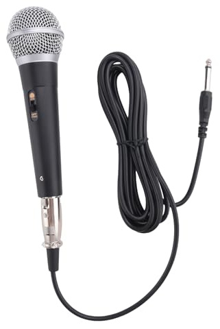 Jevina Microfono per karaoke portatile professionale cablato microfono dinamico Clear Voice Mic per spettacoli di musica canto karaoke