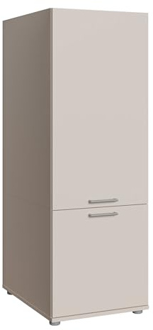Forte WASHCAB 50, moderner Badezimmerschrank zur Aufbewahrung von Putz- und Waschutensilien, Badezimmer, Kaschmir Beige, 50 cm breit x 143,3 cm hoch x 67,5 cm tief