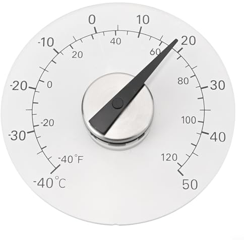Pumixiy Misuratore di temperatura con montaggio a ventosa, termometro da esterno con caratteristiche impermeabili e impermeabili, scala chiara leggibile per giardino, cucina,