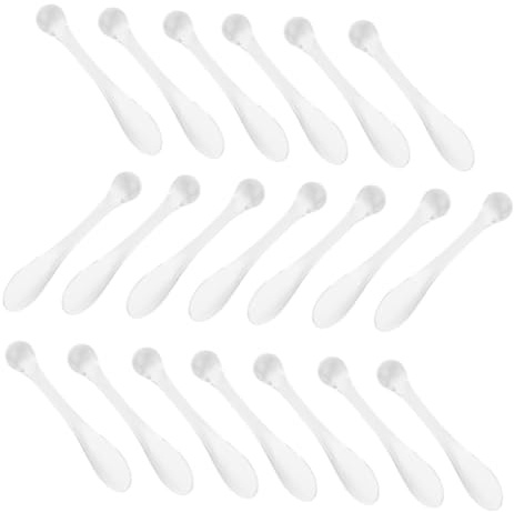 PAMINGONO 20 pièces Spatule pour crème visage cuillère pour masque bâton de massage pour les yeux outil en acrylique transparent pour le soin des yeux et la relaxation cutanée 20 pièces