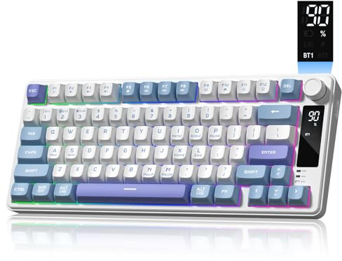 Womier DK75 75% Wireless Gaming Keyboard, Creamy Computer Keyboards, Blue