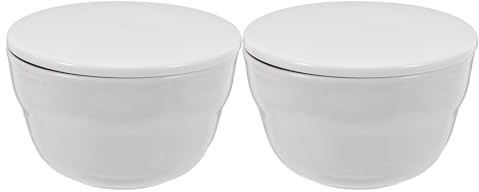 GALPADA Set 2 Pezzi Tazzine da Caffè Espresso in Porcellana con Coperchio Piccola Ciotola Graduata Impilabile per Degustazione Caffè Brodo e Gelato Resistente al Calore per Uso