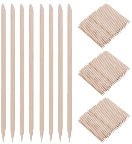 Mikinona 600 Pièces Bâtonnets de Manucure en Bambou Double Face 114 MM X 3,8 MM, 600 Pièces, Outil pour Cuticules D’Ongles, Accessoires de Nail Art pour Soins des Ongles, Manucure et