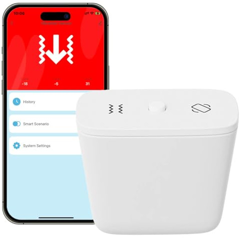Acmerota Zigbee Vibration Sensor Wireless Mini Glass Break Detector Vibration Tilt Drop 3 IN 1, Window Alarm Vibration Sensor,IP67 Waterproof Adjustable Sensitivity, Tuya Zigbee Connection
