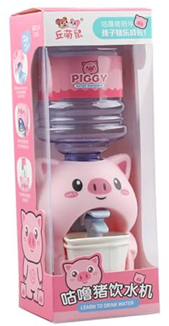 LALADEFIEE Mini Dispensador de Agua, Juguete Educativo Fuente de Agua de Cerdito Rosa, Plástico Seguro, Tamaño Mini para Casas de Muñecas, Adecuado para Juego de Color Color Aleatorio