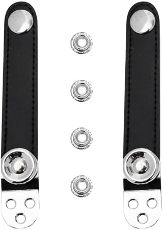LALADEFIEE Cinghie per Fisarmonica in Pelle di Vacchetta 2 Pezzi a Soffietto Fibbia in Metallo Nero, Accessori per Strumenti per Uso Professionale