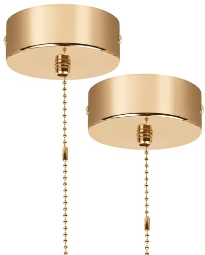 SEESUNO 2 Pcs Bathroom Light Pull Cord, Bathroom Pull Cord Ceiling Switch with Chain 150cm
