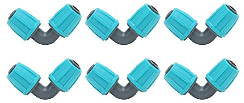Rcniso Connecteur barbelé PE à Verrouillage de 16mm, 10 Pièces, Coude à 90 °, Joint de Tuyau, Raccord D'irrigation Goutte à Goutte Agricole pour Jardin et