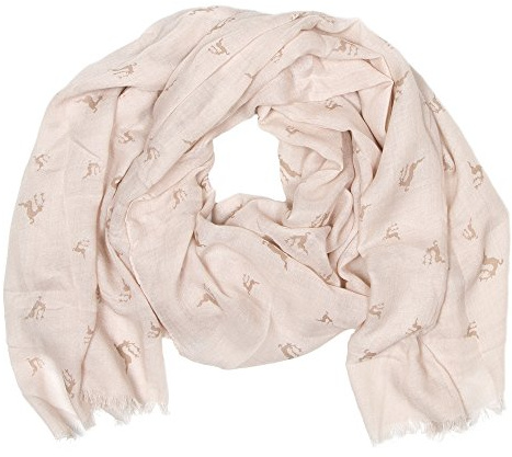 Enzianblau Trachten: Schal Uni mit Hirschen, Trachtenschal für Damen und Herren, Oktoberfest Schal, versch. Farben (beige)