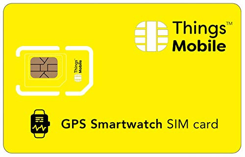 Tarjeta SIM para SMARTWATCH / RELOJ INTELIGENTE GPS TRACKER - Things Mobile - cobertura global, red multioperador GSM/2G/3G/4G, sin costes fijos.16€ de crédito incluído