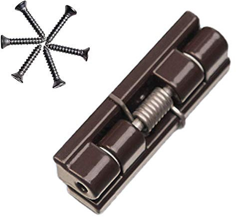 Schliesser Scharnier Federschliesser Fliegengittertür Weiß als Ersatzteil oder Zubehör Fliegengitter Mückengitter Insektenschutz (3, Braun RAL 8017)