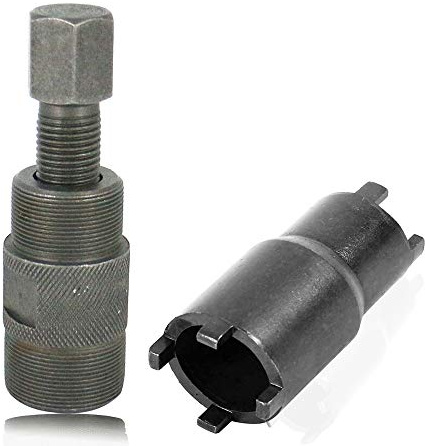 QISF 2Pcs Magneto Flywheel Puller 24mm & 27mm and 20mm & 24mm Clutch Lock Nut Spanner Tool for Motorcycle ATV Dirt Bike Scooter Repair Tool