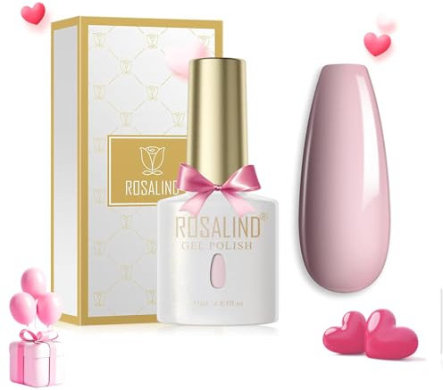 ROSALIND UV Nagellack Rosa Gel Nagellack 15ml Soak Off Nail Gel Polish für UV LED Nagellampe Langlebige French Maniküre Nagelgellack Valentinstag