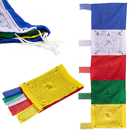 DARCHOK Gebetsfahne aus tibetischen Gebetsflaggen, vertikal – handgefertigt in Nepal, mehrfarbig