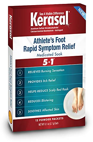 Kerasal Athlete's Medicated Foot Soak, Bath for 5-in-1 Rapid Symptom Relief, 12 Count, (Pack of 1)