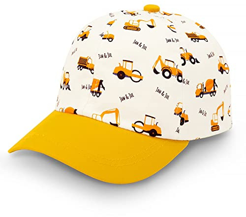 Jan & Jul Cappello da Sole in Cotone al 100% per Ragazzi, Cappellino da Baseball Regolabile per Bambino (Little Diggers, Taglia: 2-12 Anni)