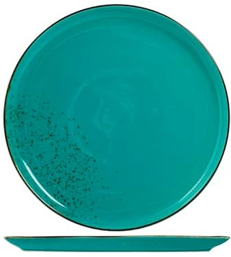 H&H Reactive Set Stoneware Pizza Plate, Light Blue, 12-Inch