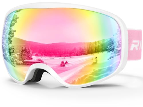 RIOROO Gafas de Esquí, Máscara Gafas Esqui Snowboard Nieve Espejo para Hombre Mujer Adultos Juventud Jóvenes OTG Compatible con Casco,Anti Niebla 100% Protección UV Gafas de Ventisca