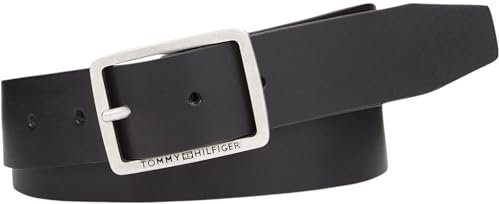 Tommy Hilfiger Herren Gürtel Jeans Buckle 3.5 Ledergürtel, Schwarz (Black), 100 cm