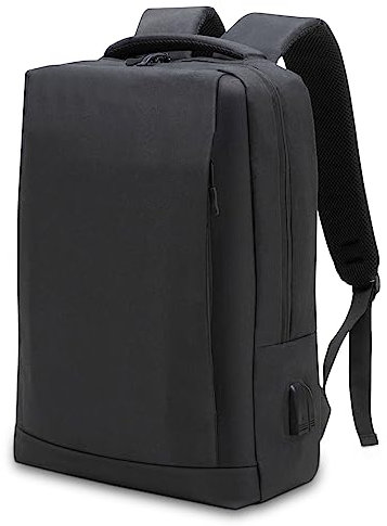 Waytex 71070 - Mochila cómoda para ordenador de 15 pulgadas y tablet con puerto USB y audio Jack - Impermeable - Negro, Negro, Rectangle - USB/Jack, Rectangular USB/Jack