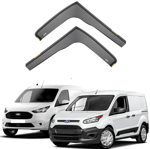 ISPEED Wind Deflectors for FORD TRANSIT/TOURNEO CONNECT MK2 2013-2023 2pc Set | Keep Your Car Ventilated In Rain & Wind, Reduce Wind Turbulence, Easy Installation, Tinted, In-Channel Deflectors