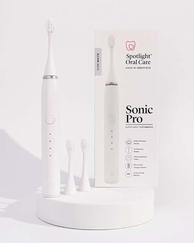 Spotlight Oral Care Sonic Pro Electric Toothbrush - Made by Dentists | Award Winning | Advanced Sonic Technology (50,000 Strokes/min) | 4 Customisable Modes | Up to 70-Day Battery | Gentle on Gums