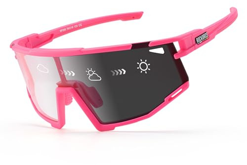 ROCKBROS Road to Sky Fahrradbrille Selbsttönende, Überbrille für Sehstärken | TR90-Rahmen Rutschfest Leicht, Sportsonnenbrille für Rennrad Outdoor Alltag