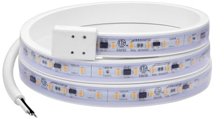 Maxxima 36 in. Hardwired LED Under Cabinet Strip Light, 1380 Lumens, 3000K Warm White, Kitchen and Living Room 120V White Cove Lighting, No Power Supply Needed